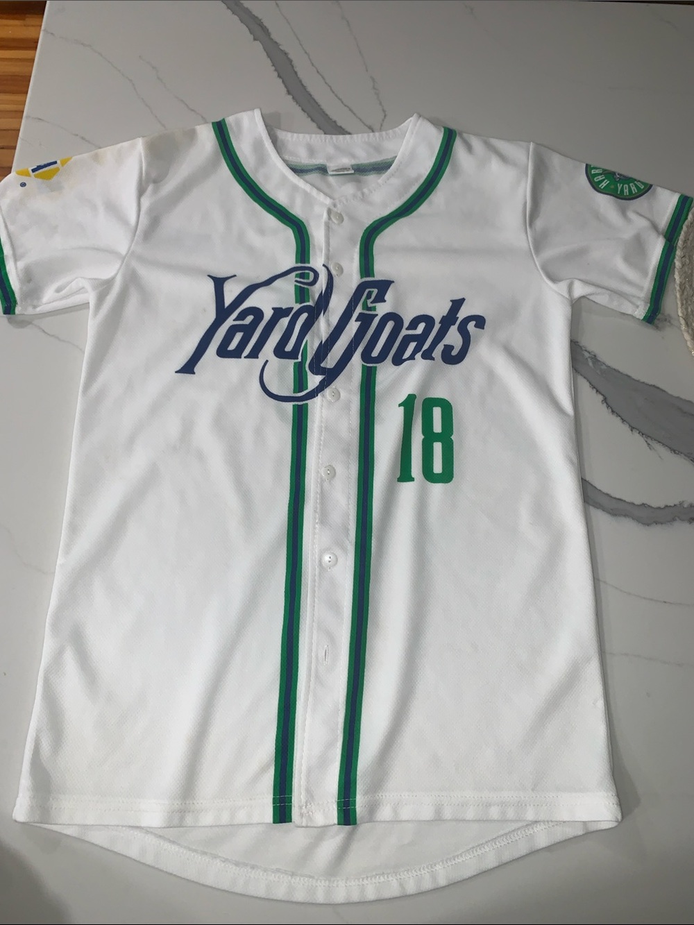 Youth YardGoats Jersey with Green Trim size XL